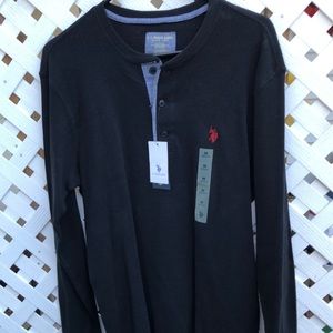 Men’s Black 3/4 Button Pullover- U.S. Polo Assn.  FEELS SO SOFT AND COMFY!